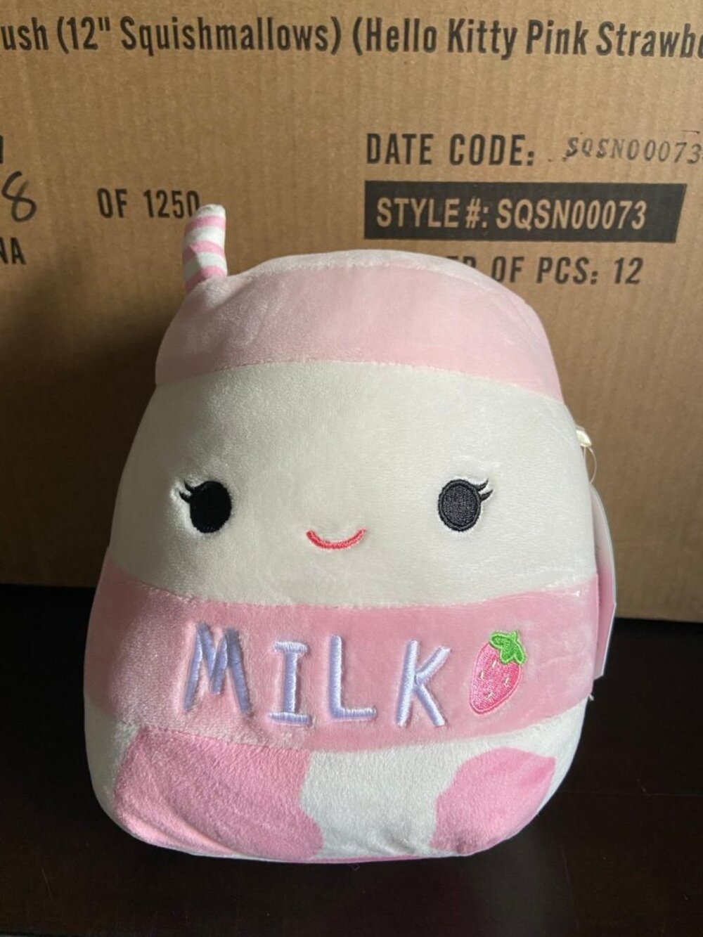 Squishmallow 8" Amelie Strawberry Milk Rare Plush Nwt